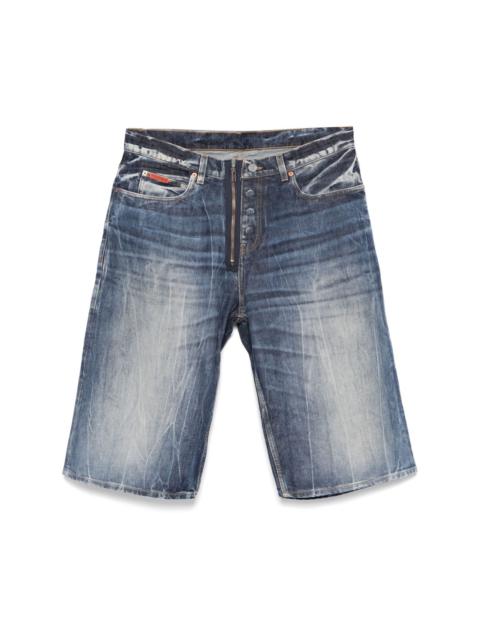 Martine Rose logo-patch denim shorts
