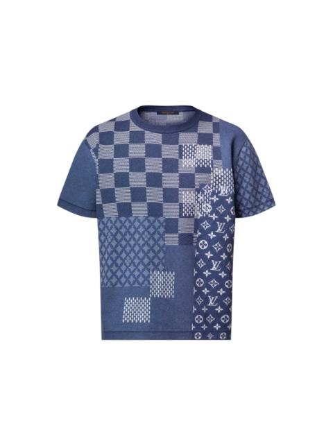 Louis Vuitton Louis Vuitton x Nigo Short-Sleeved Knitted Crewneck Indigo