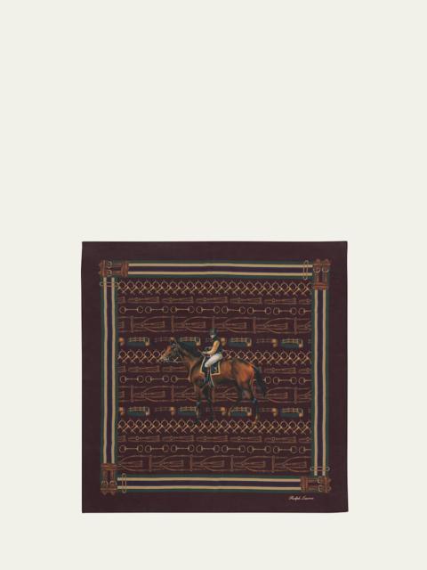 Ralph Lauren Men's Equestrian-Print Silk Square Scarf