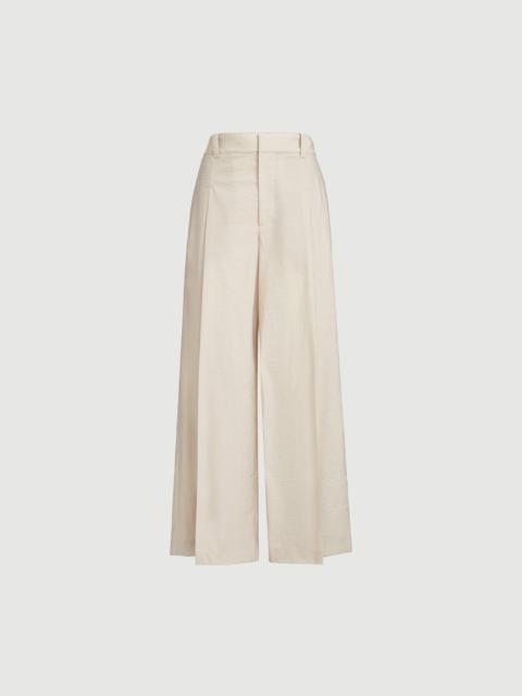 Brunello Cucinelli Techno cotton poplin A-line trousers with monili