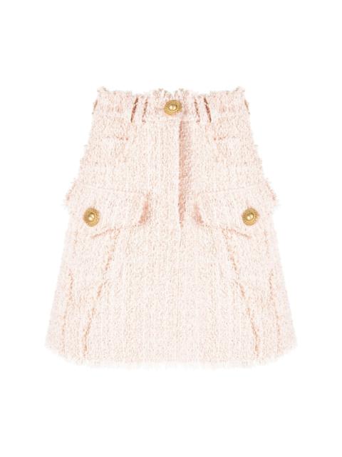 Balmain frayed tweed miniskirt