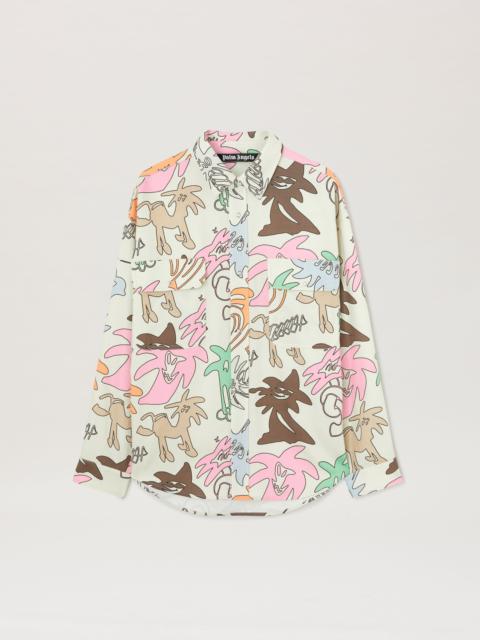 Palm Angels Allover Palmity Long Sleeved Shirt