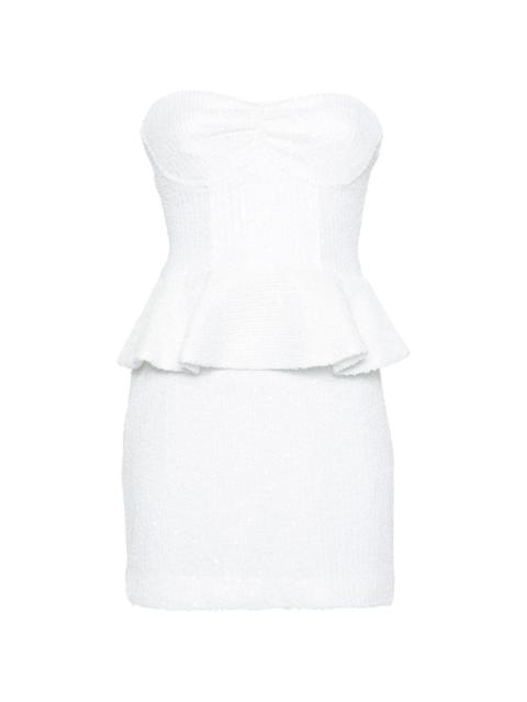 strapless sequined mini dress