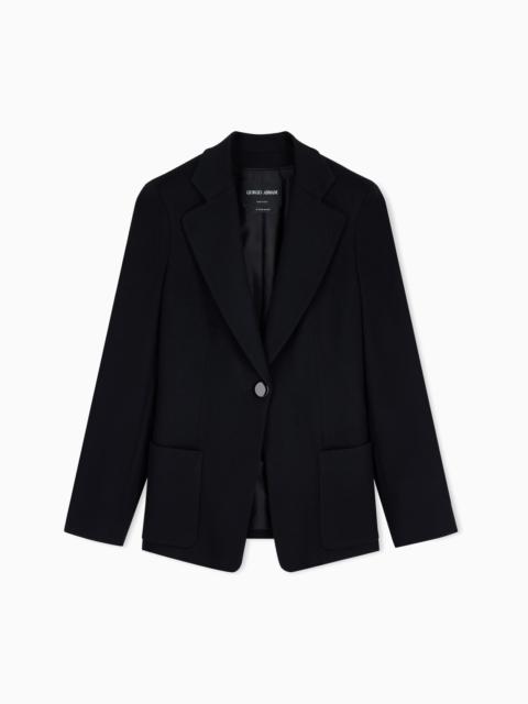 GIORGIO ARMANI Single-breasted jacket in virgin wool and cashmere