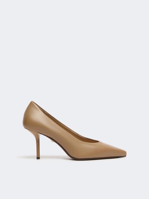 Max Mara SOFTPUMP80 Court shoes in soft nappa leather - MUD