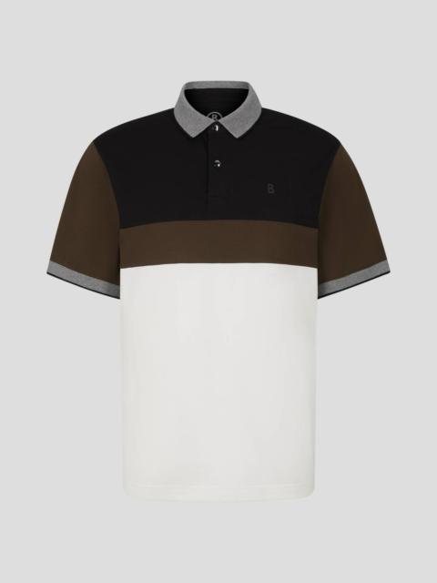 BOGNER WISCO POLO SHIRT IN BLACK/BROWN