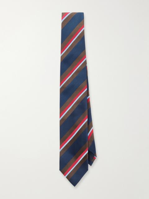 Drake's 7cm Striped Silk and Cotton-Blend Tie