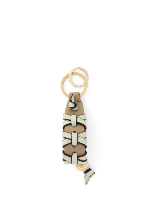Loewe Cross braided keyring in classic calfskin