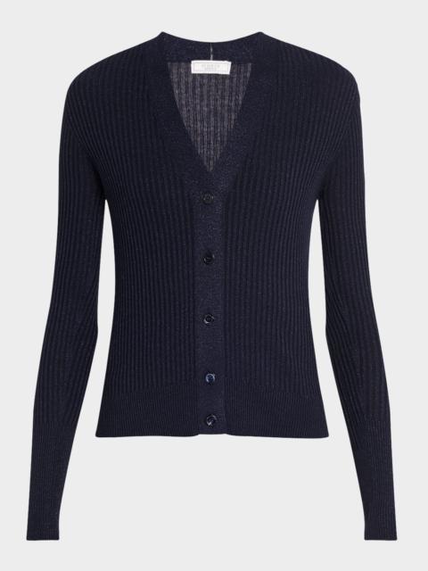 PESERICO Button-Down Rib Knit Cardigan