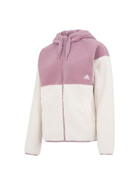 adidas (WMNS) adidas BOS Fleece Jacket 'Purple White' HN0670