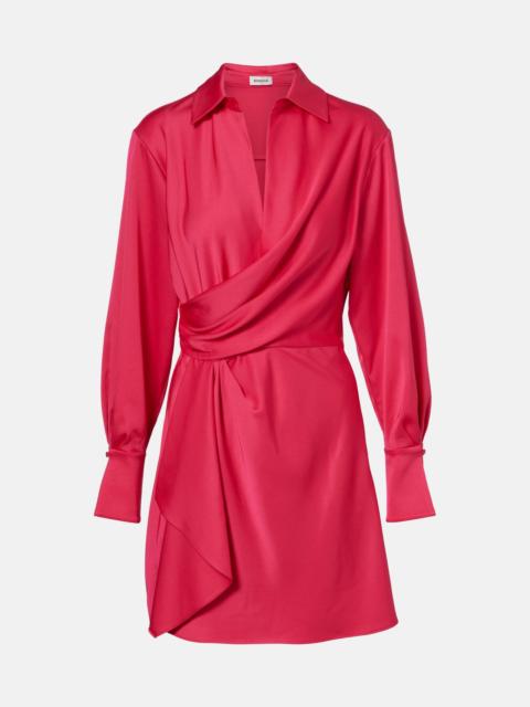 Talit draped satin wrap dress