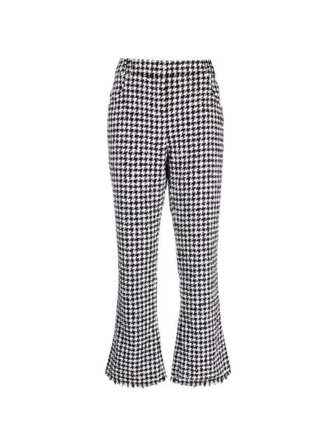 houndstooth-pattern cropped trousers