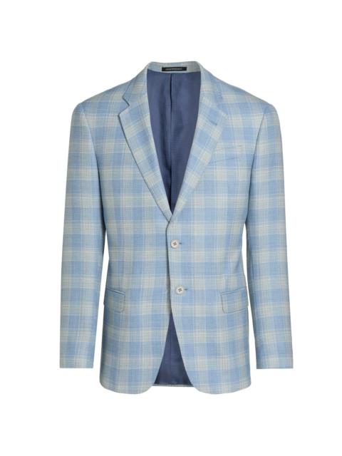 EMPORIO ARMANI Men's Plaid Wool Sport Coat - Azzurro Check