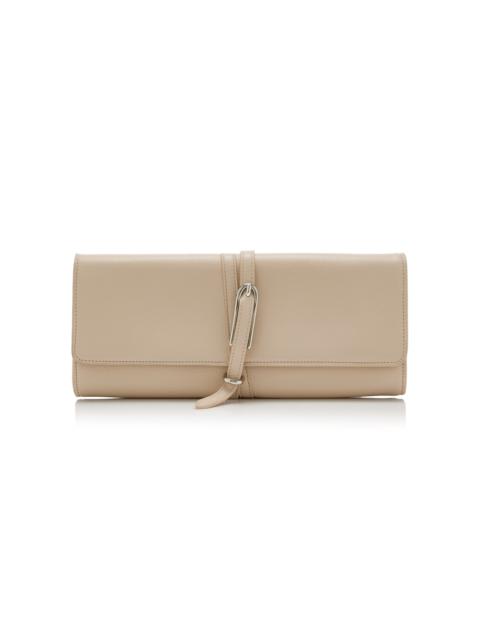 Liffner Belted Leather Clutch ivory