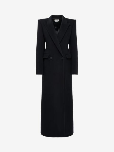 Alexander McQueen Women's Double-breasted Tailored Coat in Black