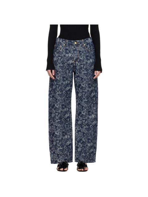GANNI Blue Straight Tapestry Izey Jeans