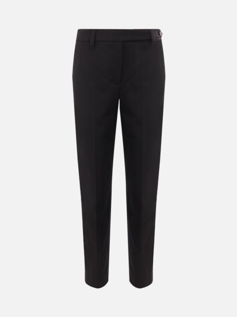 Brunello Cucinelli STRETCH COTTON CIGARETTE TROUSERS WITH MONILI