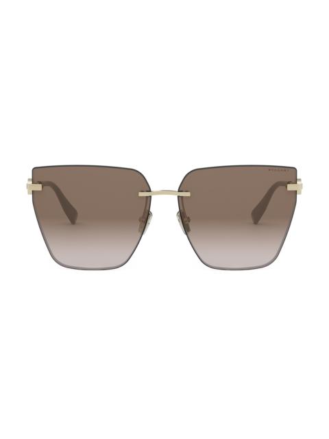 BVLGARI Women's 61MM Butterfly Sunglasses - Gold Gradient Brown