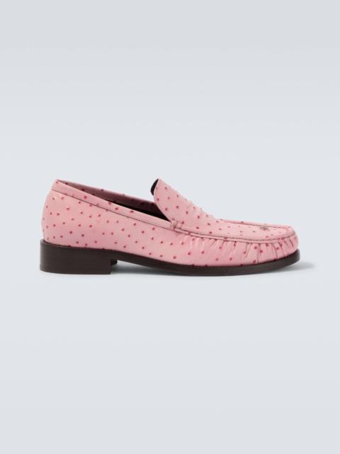 Acne Studios Ostrich-effect leather loafers
