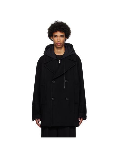 JUUN.J Black Double-Breasted Coat