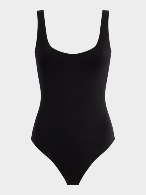 commando Sleeveless Scoop-Neck Neoprene Thong Bodysuit