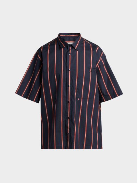 Moncler Men's Striped Cotton Short-Sleeve Shirt