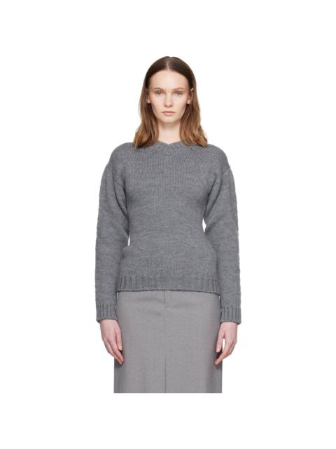 Jil Sander Gray Hourglass Wool Sweater