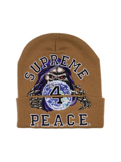 Peace embroidered beanie