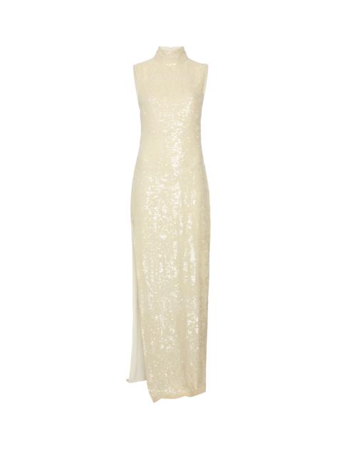 LAPOINTE Sequin High Neck Sleeveless Gown