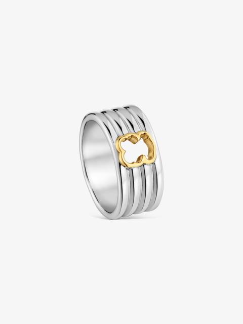TOUS 9-mm steel Ring with two-tone bear TOUS Galia