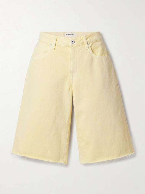 SLVRLAKE Mica frayed denim shorts Pastel yellow