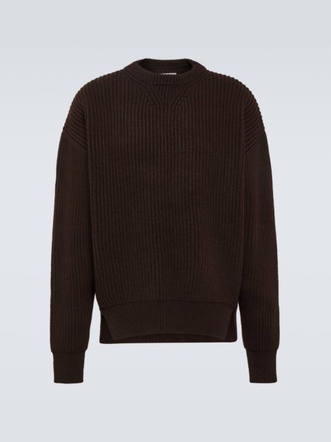 Ribbed-knit wool sweater