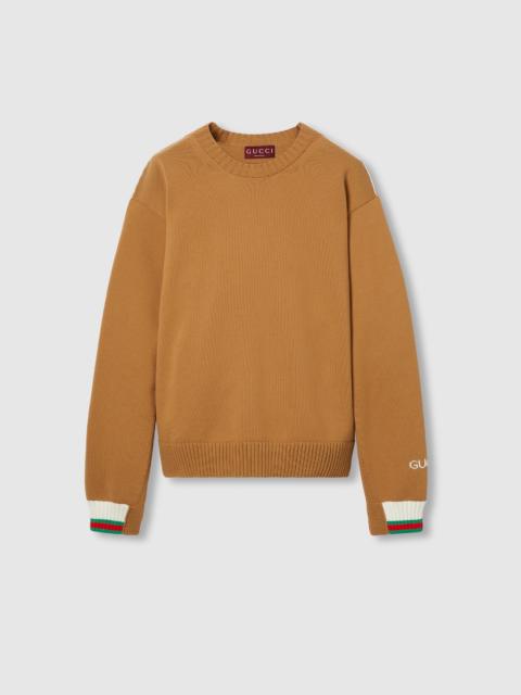 GUCCI Cotton sweater with Gucci intarsia