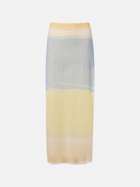 SIR. Printed mesh maxi skirt