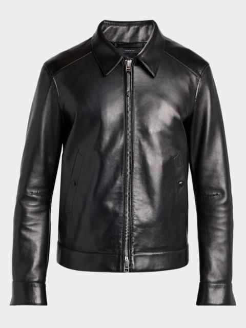 TOM FORD Men's Full-Zip Grained Leather Jacket