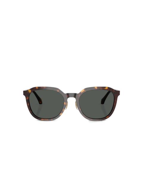 VERSACE tortoiseshell round-frame sunglasses