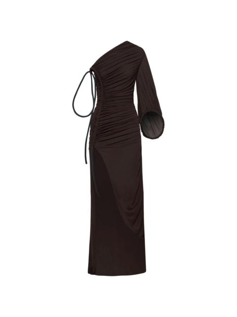 asymmetric ruched dress