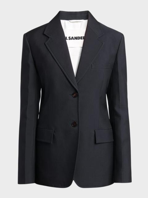 Jil Sander Topstitch Single-Breasted Blazer Jacket