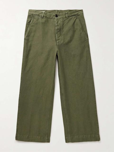 Dries Van Noten Carpenter Wide-Leg Garment-Dyed Cotton Trousers