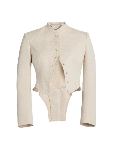 Cropped Cotton-Blend Jacket neutral