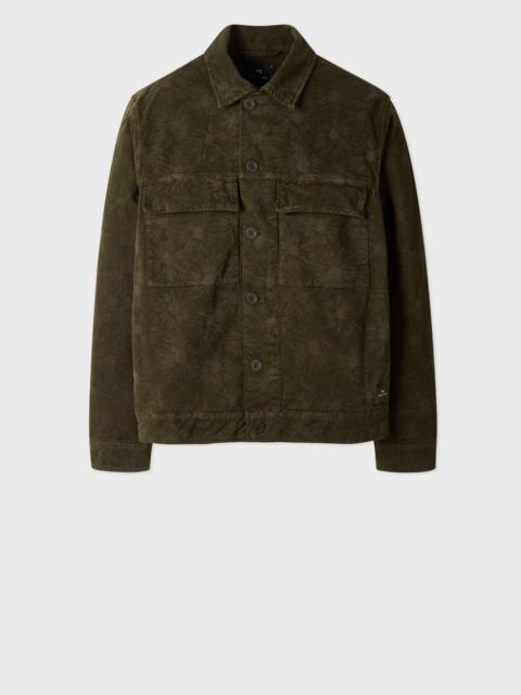 Paul Smith Khaki Cotton-Twill Floral Jacket