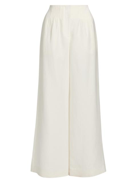 TWP Women's Mini-Pleat Linen Trousers - Ivoire