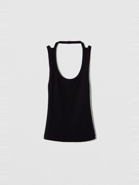 BY FAR BLANK TANK TOP BLACK COTTON RIB