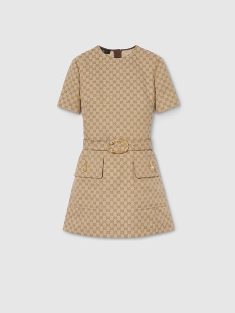 GUCCI GG cotton canvas fabric dress