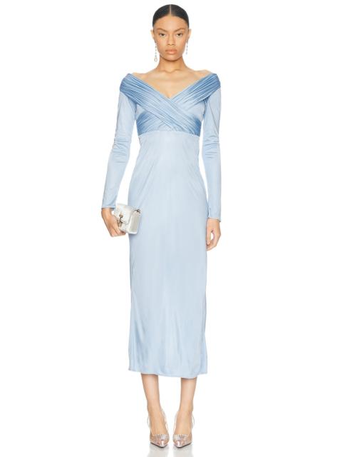 Alejandra Alonso Rojas Long Sleeve Draped Jersey Dress