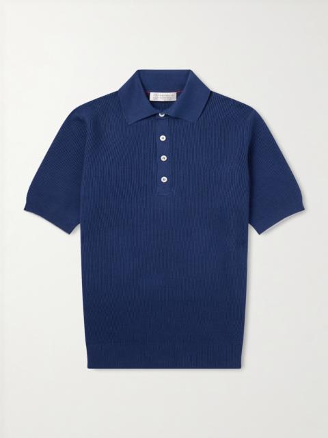 Brunello Cucinelli Ribbed Cotton Polo Shirt