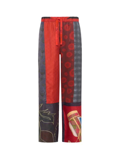 Marine Serre Upcycled Silk Scarves Drawstring Trousers