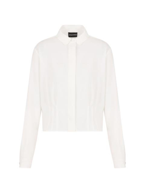 EMPORIO ARMANI fitted-waist club-collar shirt