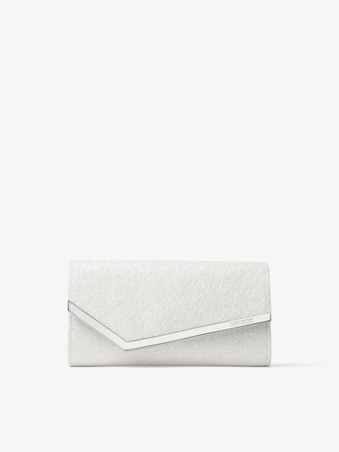 JIMMY CHOO Emmie Ivory Candyfloss Glitter Web Clutch Bag