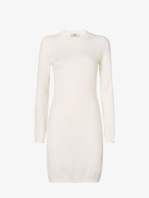 FENDI Dress White FF cotton and viscose dress